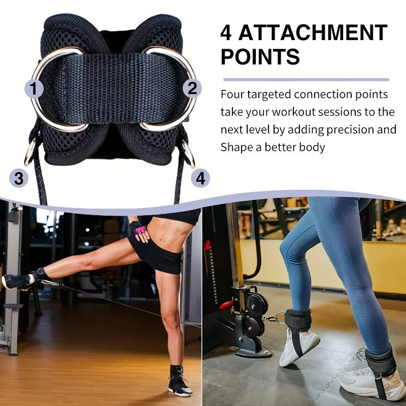 1PC Padded Ankle Straps – Double D-Ring Ankle Cuffs for Cable Machines, Fitness Leg Extensions, and Gym Workouts