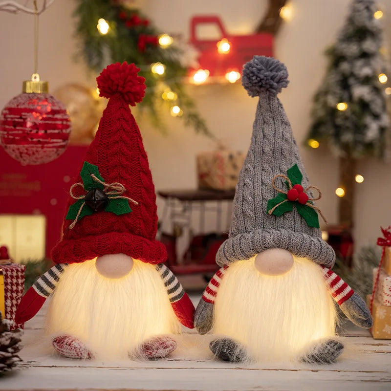 Faceless 30cm Glowing Gnome Dolls – Plush Christmas Decorations, Elf Ornaments for Navidad & New Year Holiday Gift