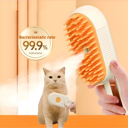 3 in 1 Pet Cat Dog Steamy Spray Cleaning Brush Electric Anti-splashing Hair Removal Massage Brush