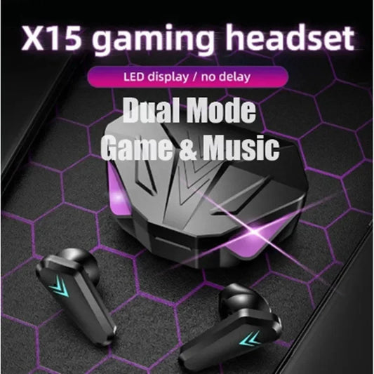 NEW X15 TWS Earphones – Bluetooth Wireless Gaming Headphones with 65ms Low Latency, Mic, and Hands-Free Function