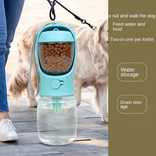 Portable Dog Cat Water Bottle with Storage Food and Water Container Feeder Bowl Outdoor Travel Pet supplies